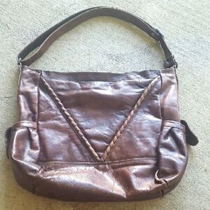 Vintage rare "Artenova" designer brown leather shoulder purse/bag from Italy